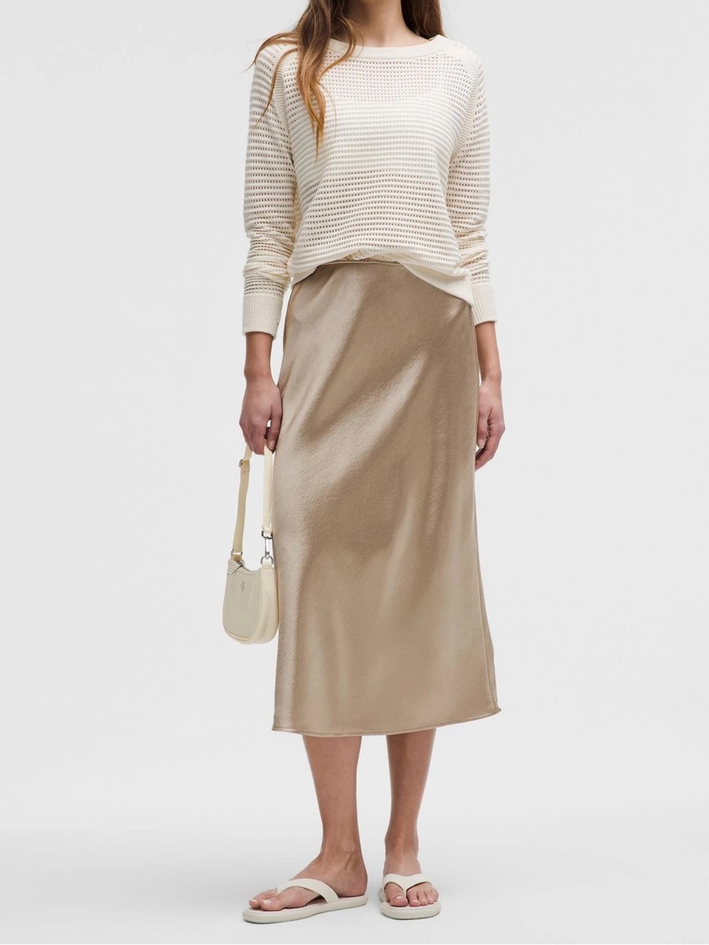 lululemon athletica Satin Midi Skirt - sheer oak